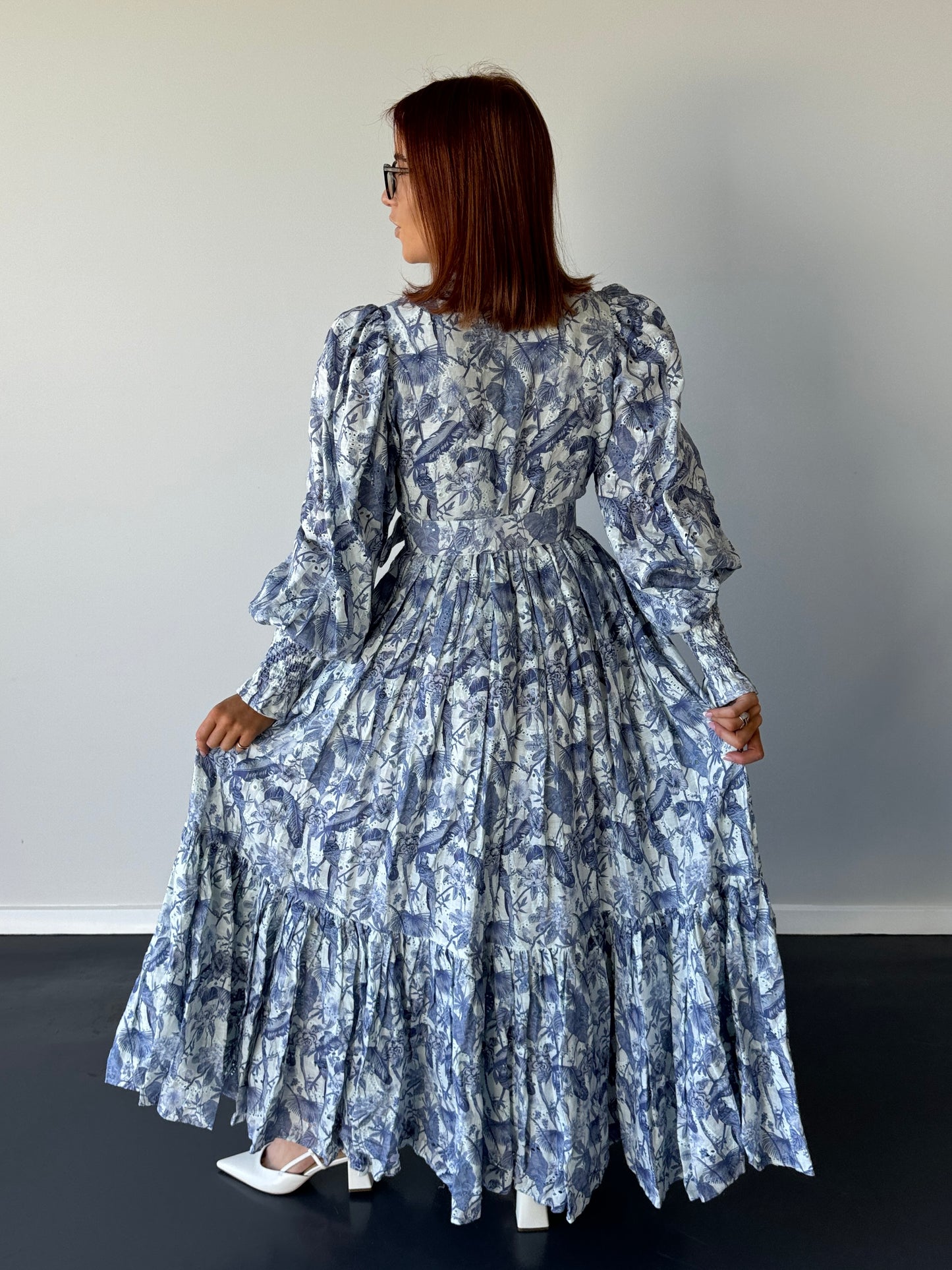 Palm Noosa Royal Flush Dress in Jungle Blue - Size 10