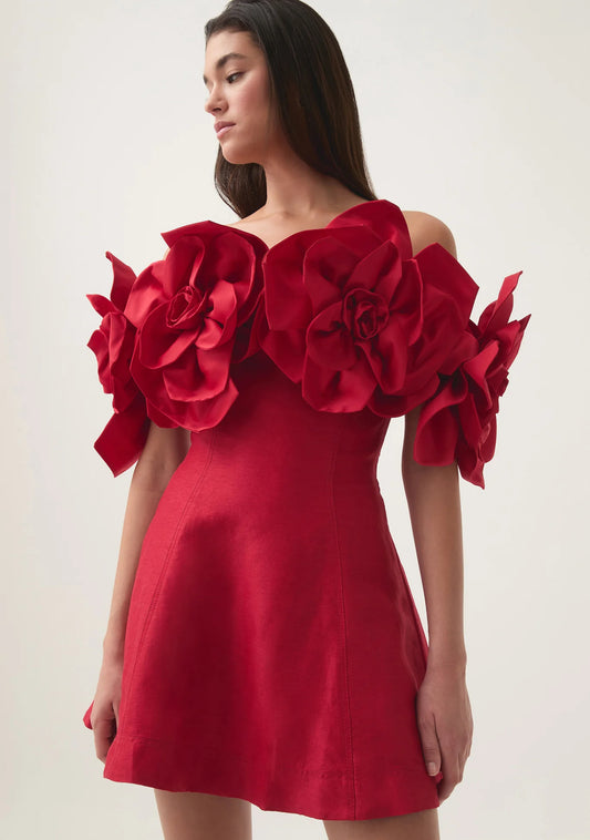 AJE Etta Mini in Scarlett Red - Size 6