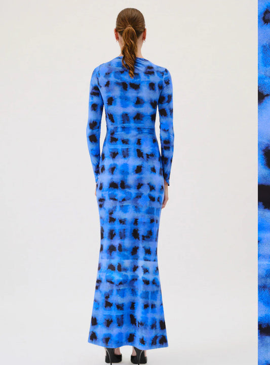 Suboo Shibori Long Sleeve Rouched Maxi - Size XS