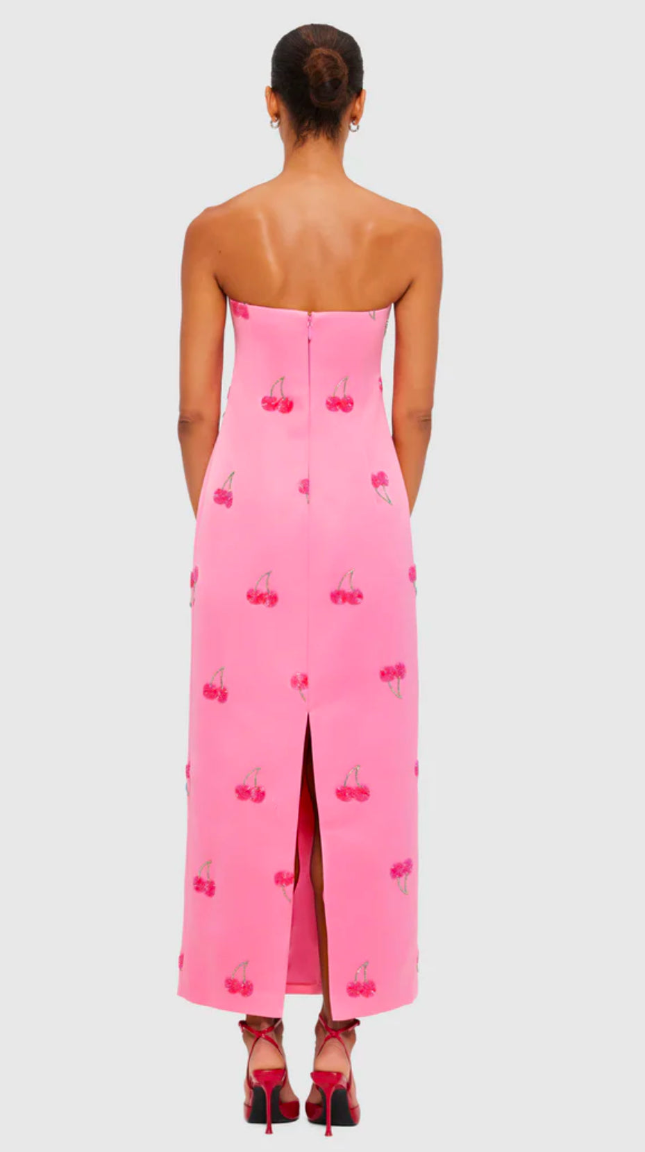 Leo Lin Rayna Embellished Bustier Maxi Dress in Pink - Size 8