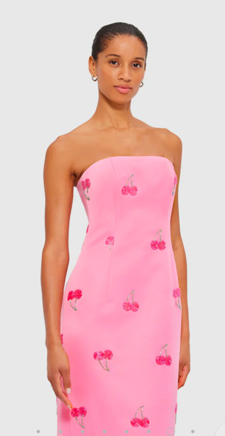Leo Lin Rayna Embellished Bustier Maxi Dress in Pink - Size 8