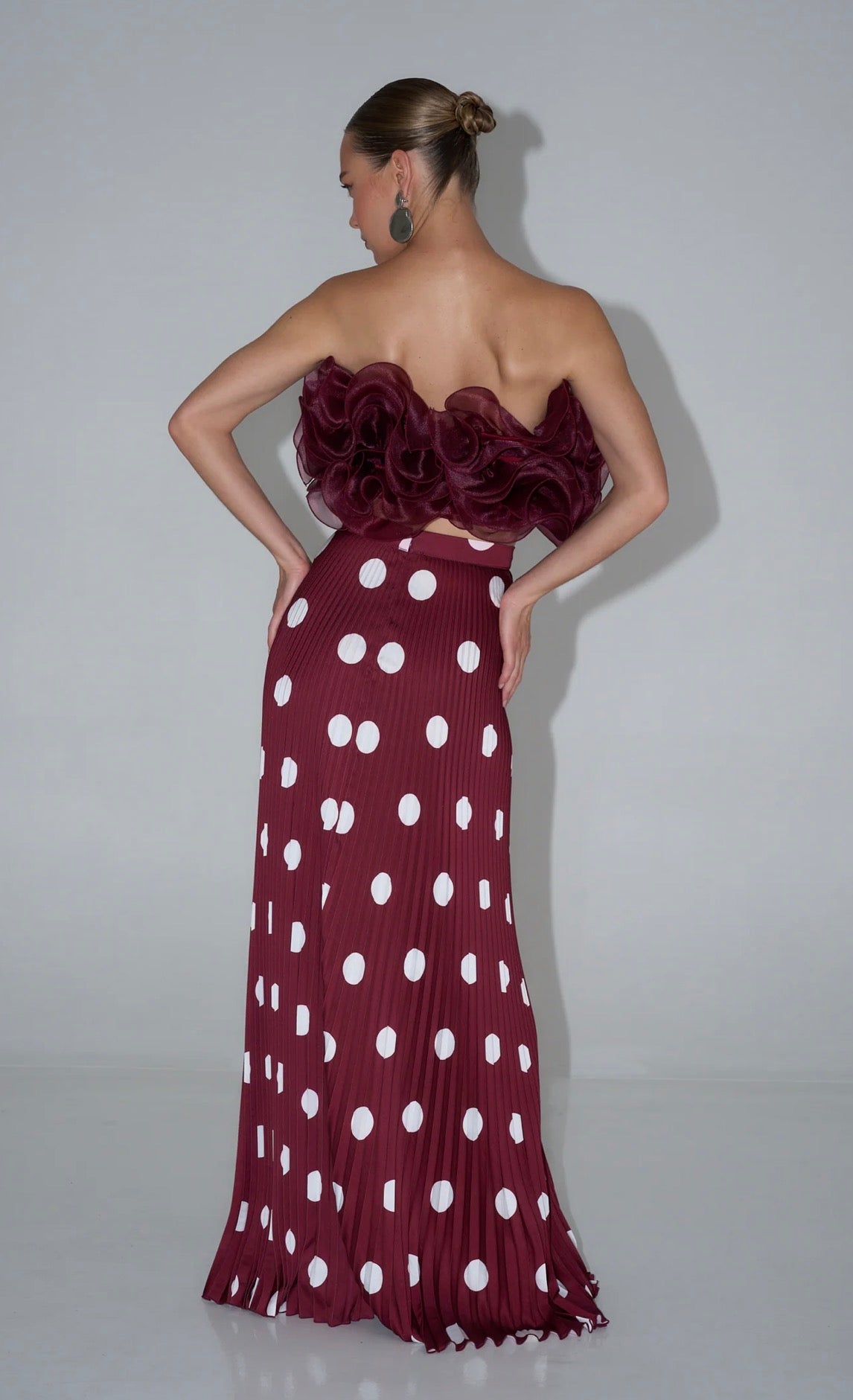 Lidee Cou Cou Top & Gala Skirt in Polka Wine - Size 8