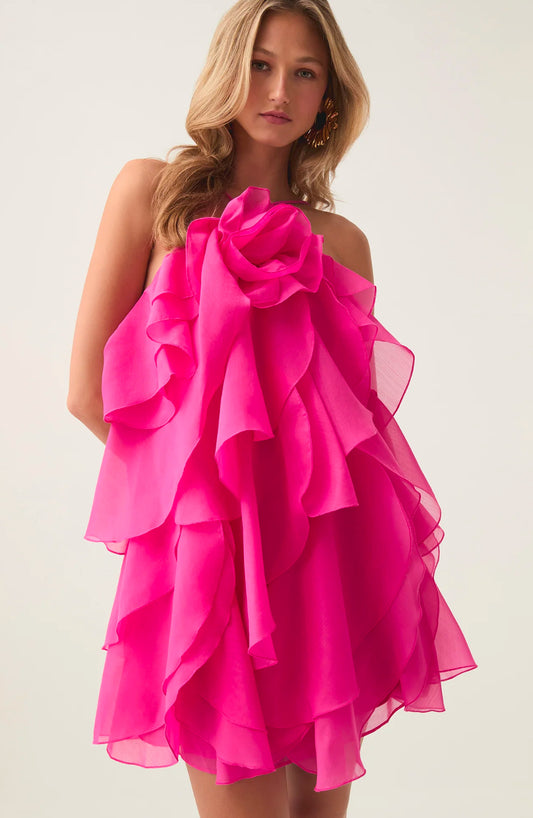 AJE Pandorea Layered Mini in Fuscia Rose - Size 6