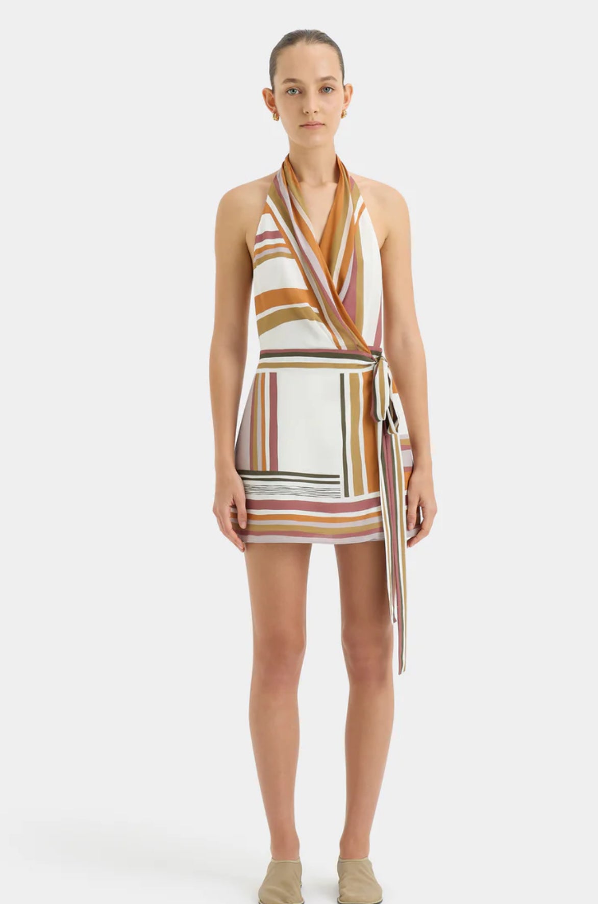SIR the Label Caprera Wrap Halter Mini Dress - Size 1