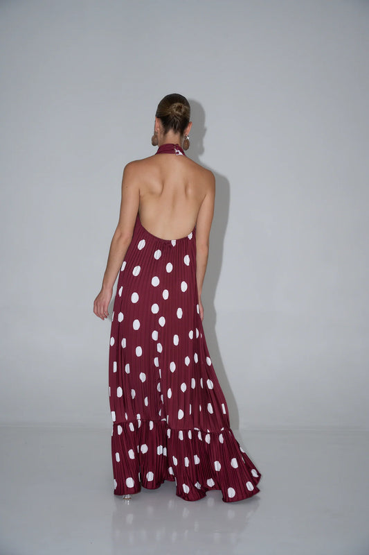 Libertie Gown in Polka Wine