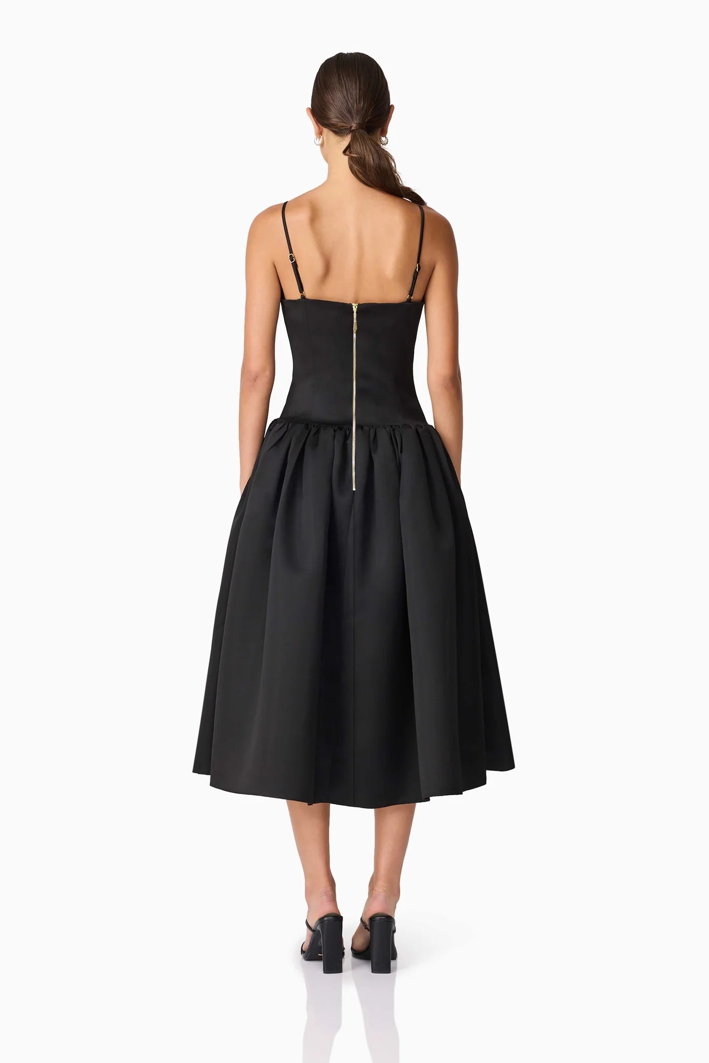 Elliatt Ursula A-Line Midi Dress in Black