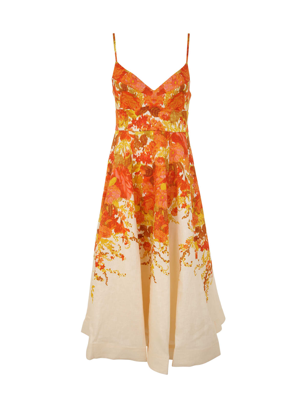 Zimmermann High Tide Picnic Midi in Citrus - Size 3
