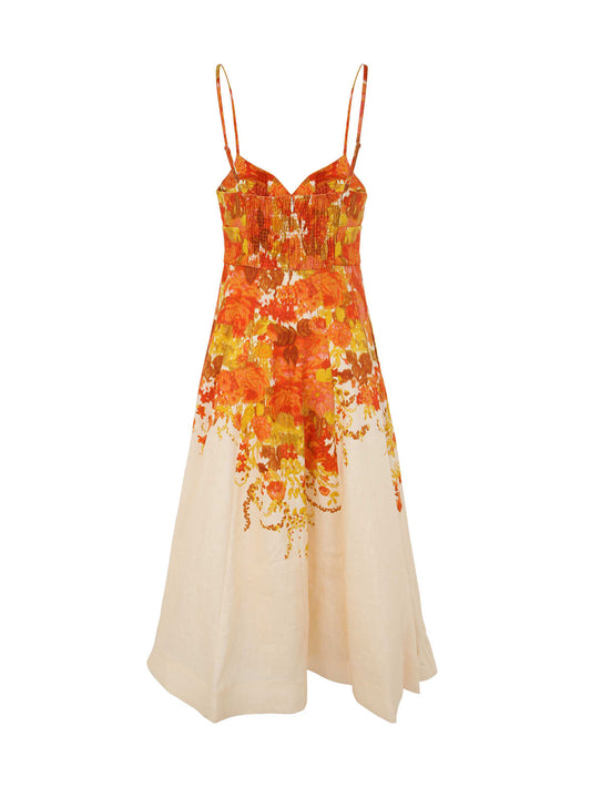 Zimmermann High Tide Picnic Midi in Citrus - Size 3