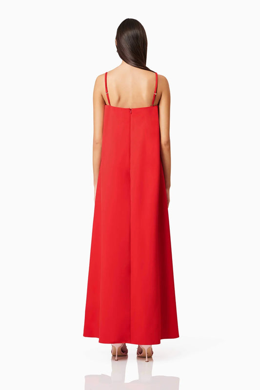Elliatt Buttercup Embroidered Maxi in Red - Size M