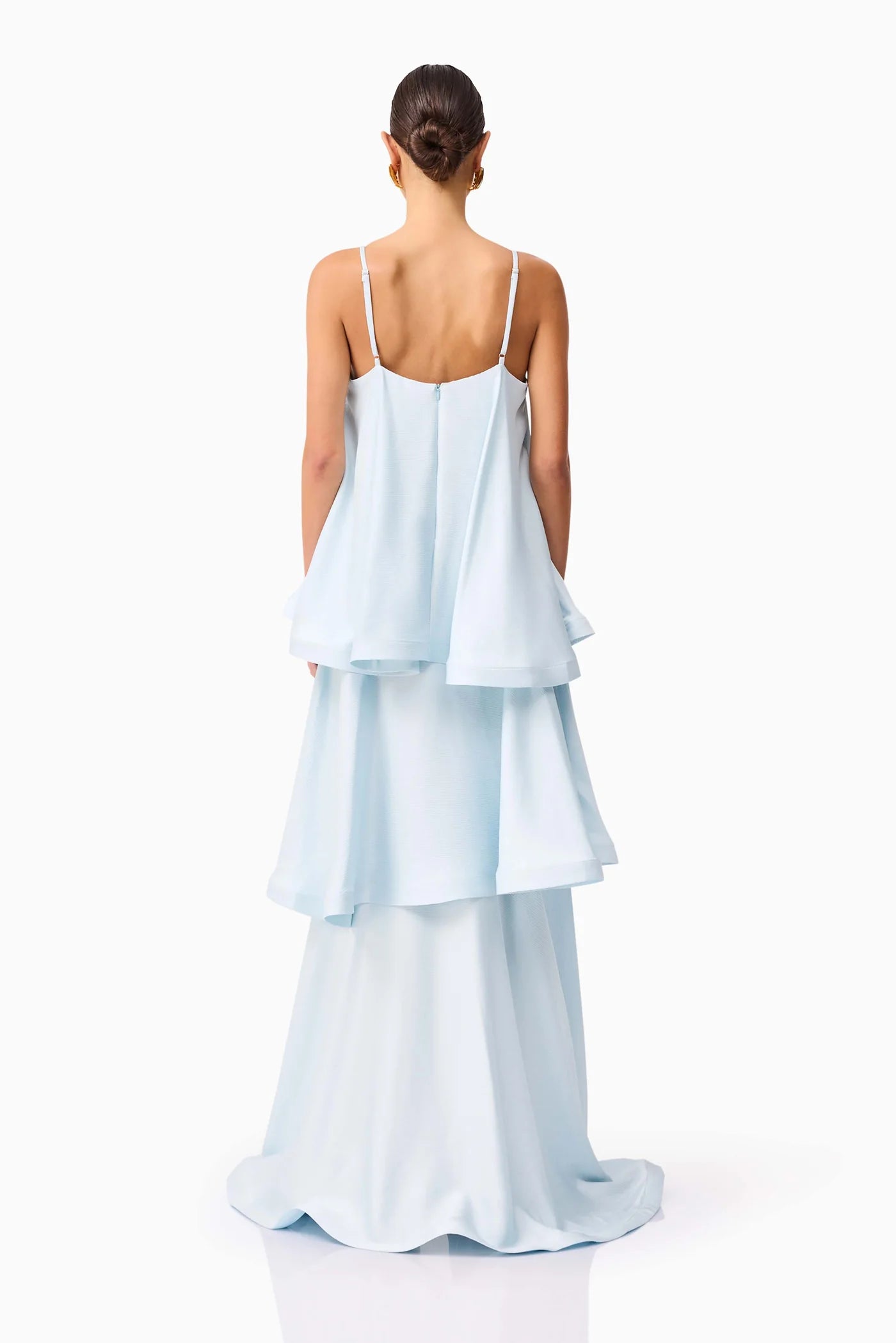 Elliatt Tilly Tiered Maxi Dress in Blue - Size XS