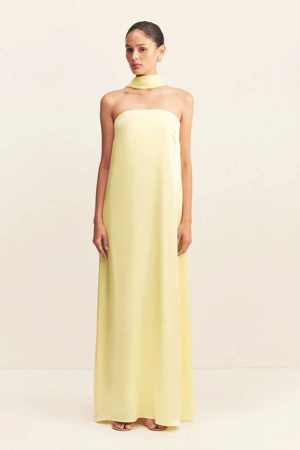 La Lune Strapless Maxi in Lemon – SJ Collective