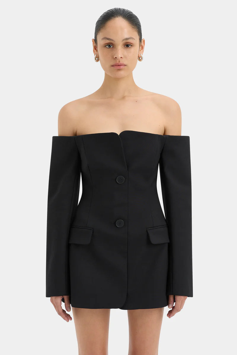 Sir the Label Sandrine Tailored Mini Dress in Black - Size 1