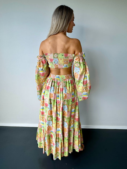 Palm Noosa Go Fish Crop and Audrey Skirt Set - Size 10