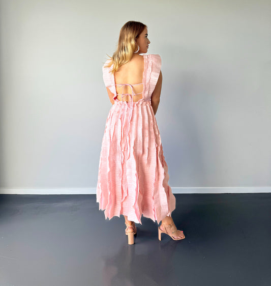 AJE Hybrid Midi Dress in Rose Pink - Size 8