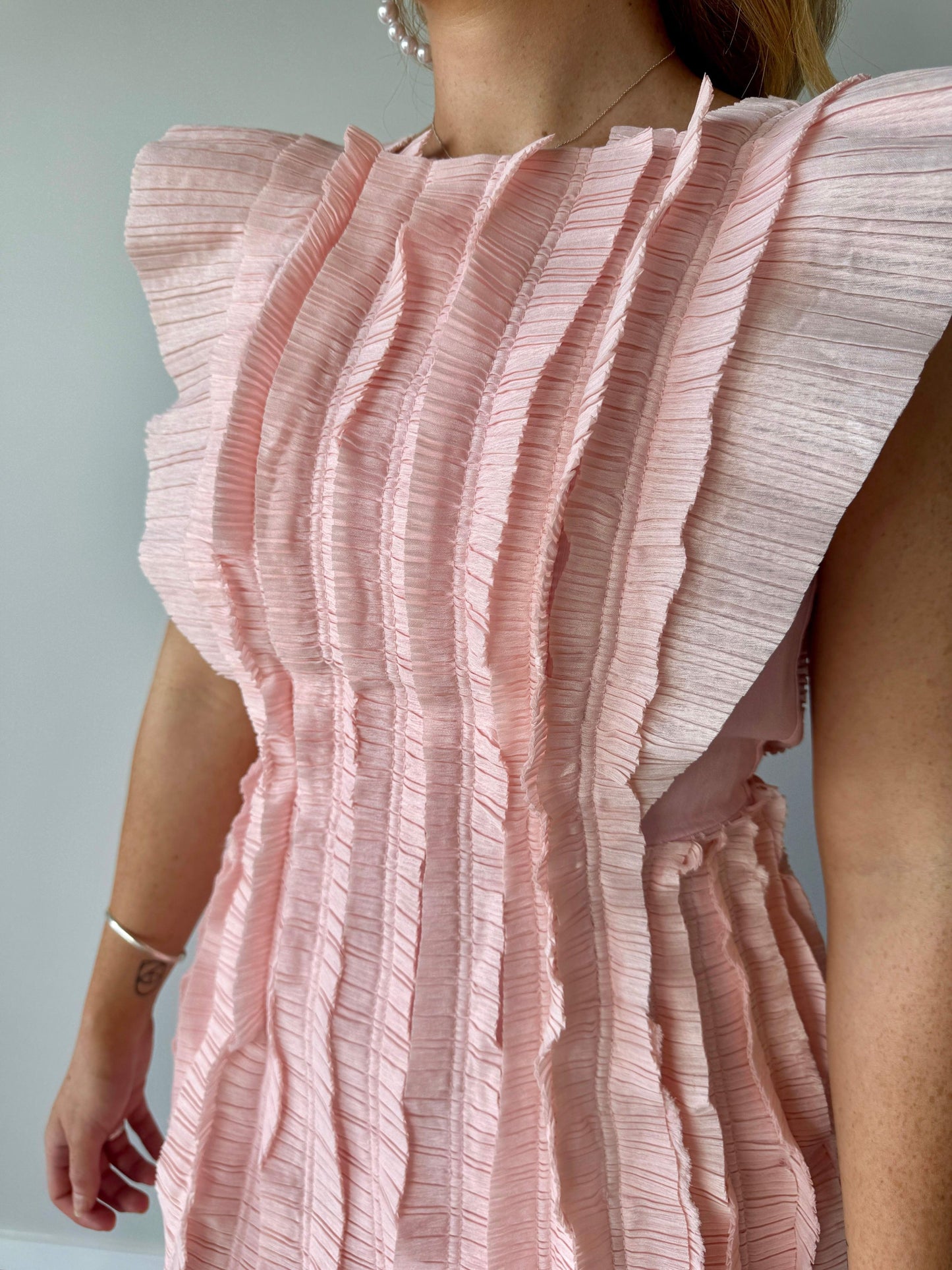 AJE Hybrid Midi Dress in Rose Pink - Size 8