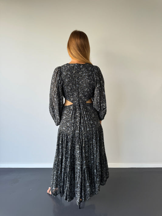 Shona Joy Denise Pin Tuck Midi Dress - Size 12