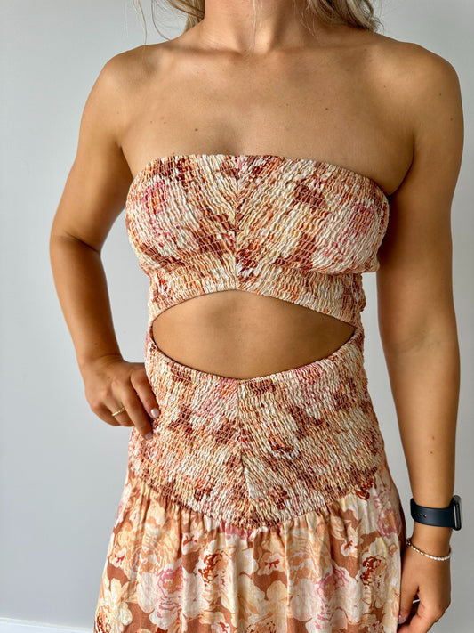 Winona Flourished Shirred Midi - Size 10