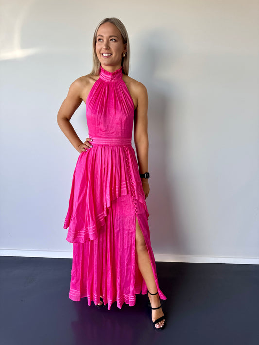 AJE Sienna Maxi in Hot Pink - Size 8