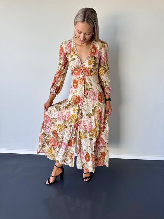 Zimmermann Bonita Linen Midi - Size 8