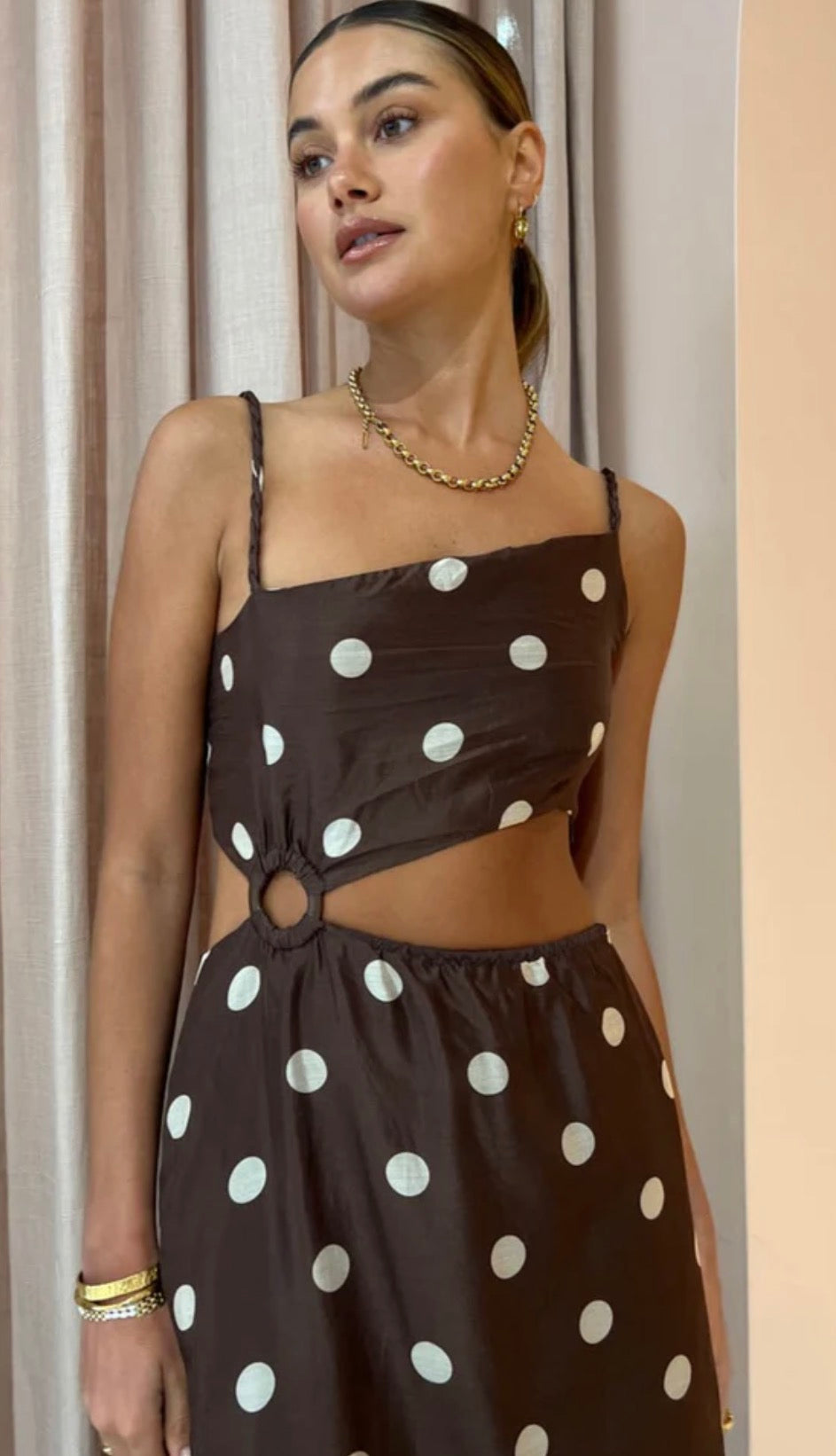 Sir Vivi Asymmetrical Cut Out Dress In Marlon Polka Dot - Size 0