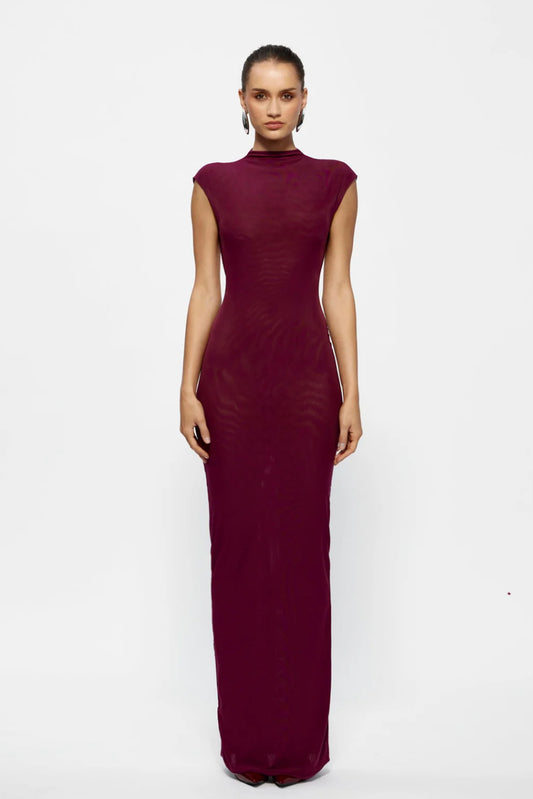 Effie Kats Caldwell Dress in Burgundy - Size S (8)