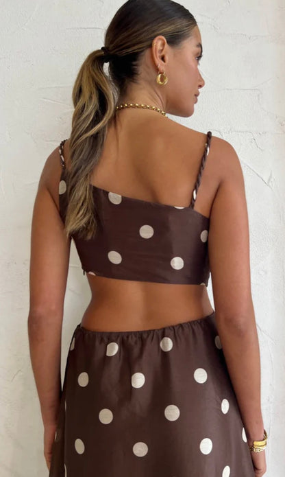 Sir Vivi Asymmetrical Cut Out Dress In Marlon Polka Dot - Size 0