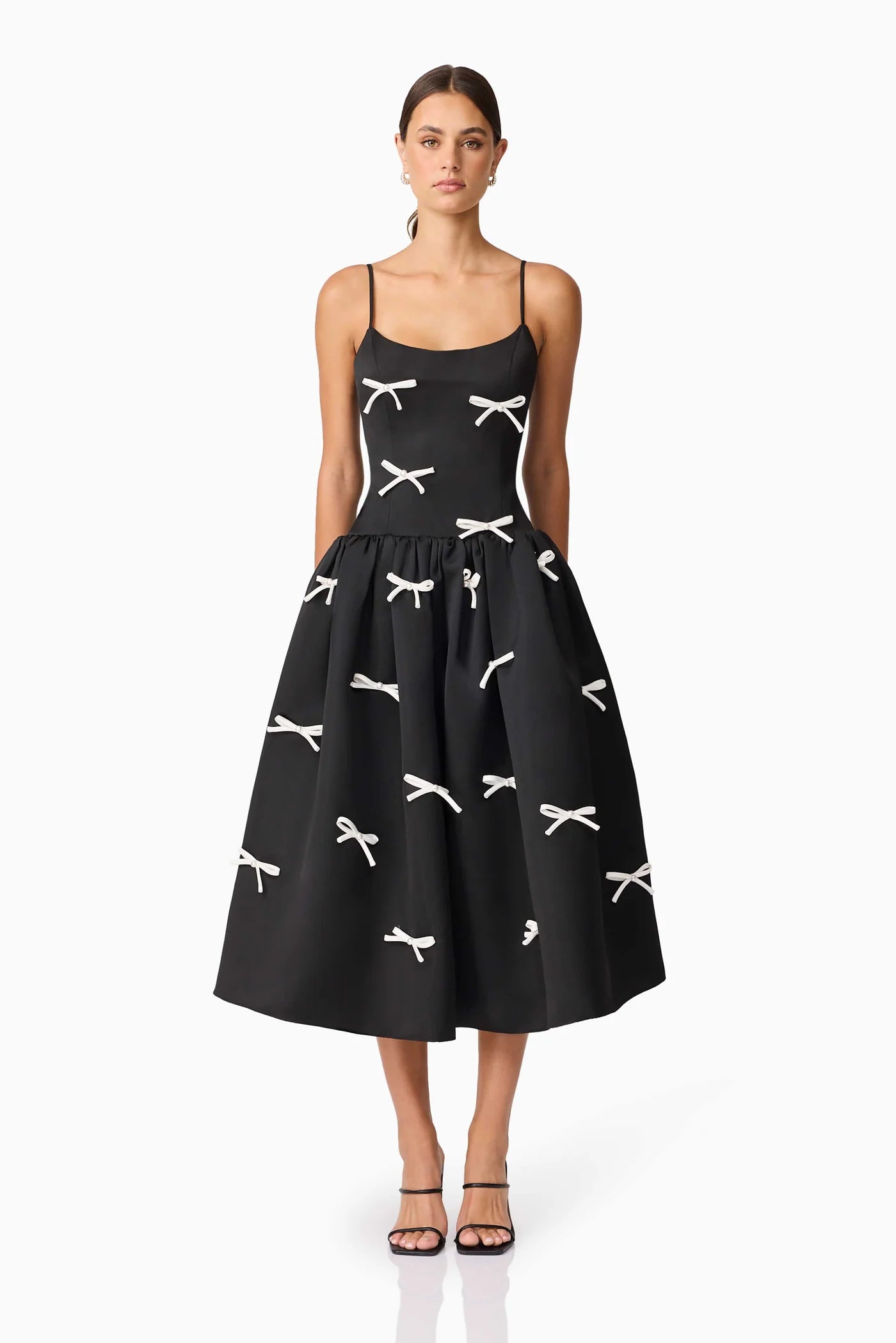 Elliatt Ursula A-Line Midi Dress in Black