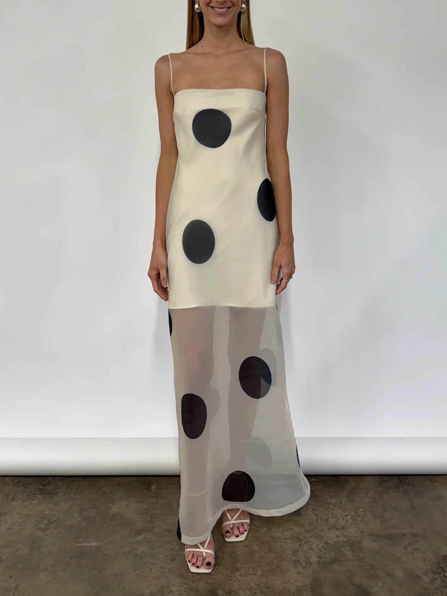Mila Maxi in Ivory Polka