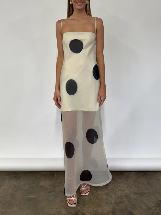 Mila Maxi in Ivory Polka