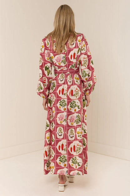 Palm Noosa Melrose Dress in Pink Citrus Tile - Size 8