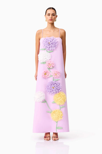 Elliatt Buttercup Embroidered Maxi in Purple - Size S