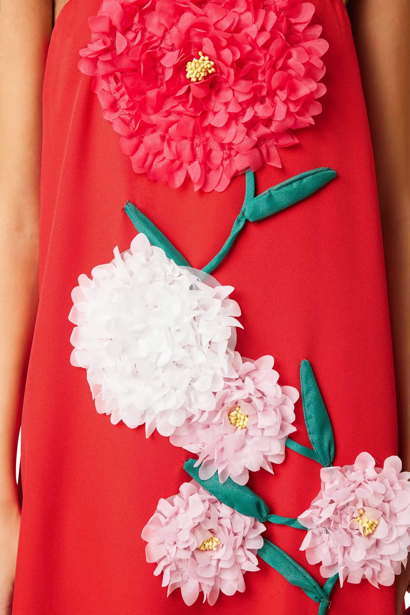 Elliatt Buttercup Embroidered Maxi in Red - Size M