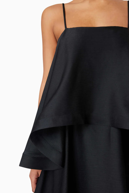 Elliatt Tilly Tiered Maxi Dress in Black - Size XXS