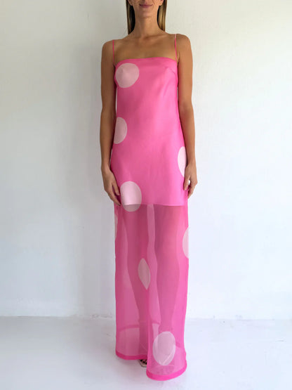 Mila Maxi in Pink Polka