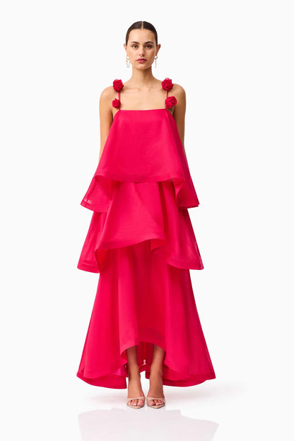 Elliatt Thalia Tiered Gown in Pink - Size L