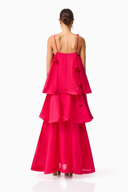 Elliatt Thalia Tiered Gown in Pink - Size L