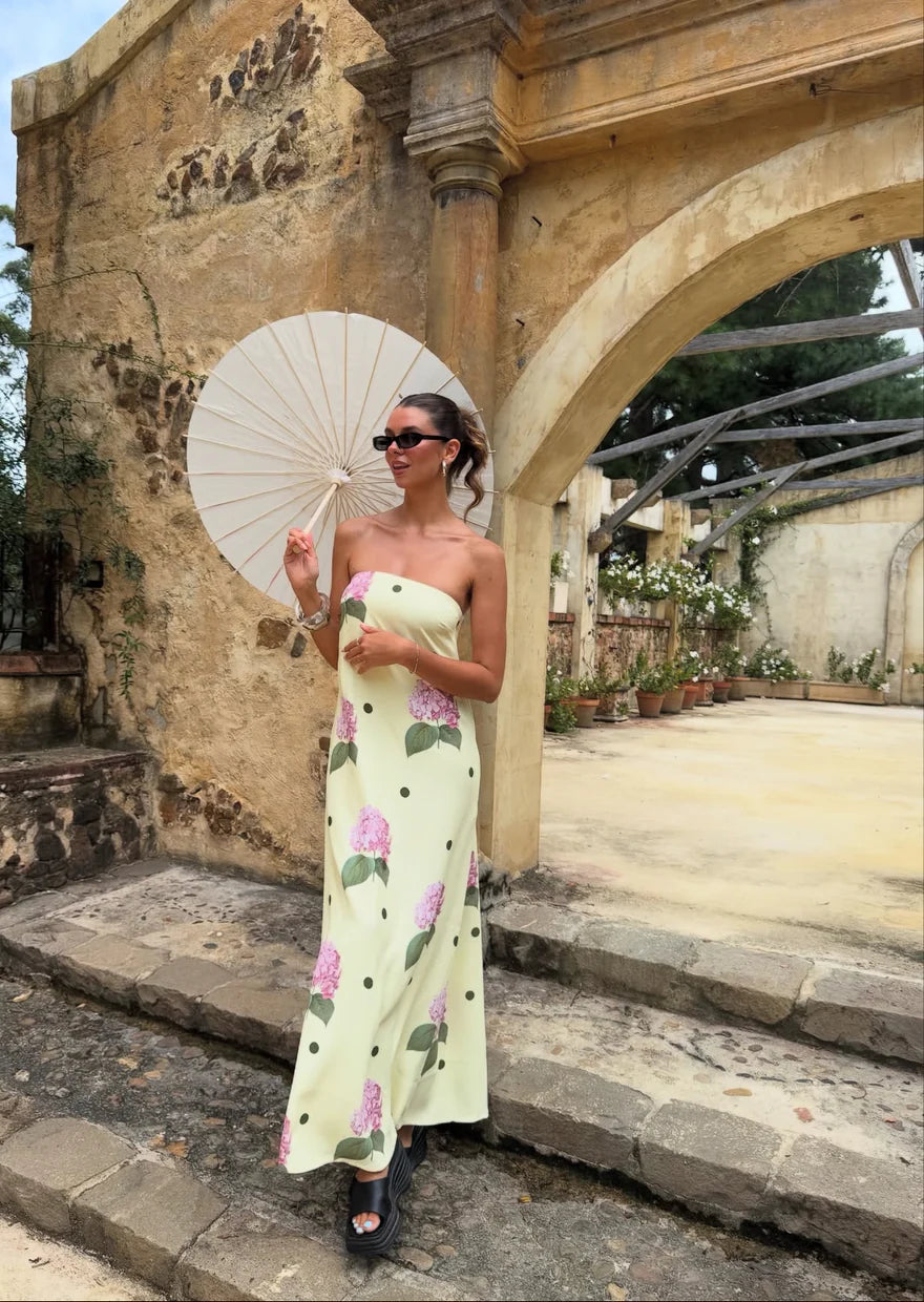 Palm Noosa Alessia Dress Yellow Print - Size 12