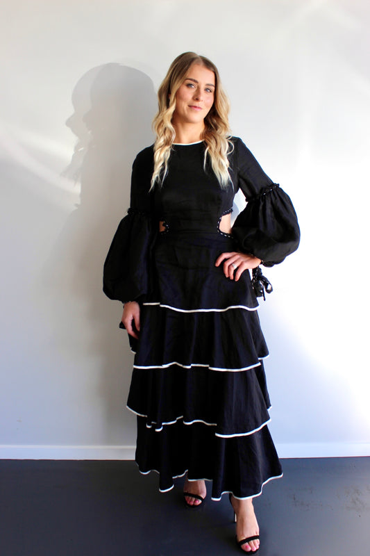 AJE Gracious Dress in Black - Size 10