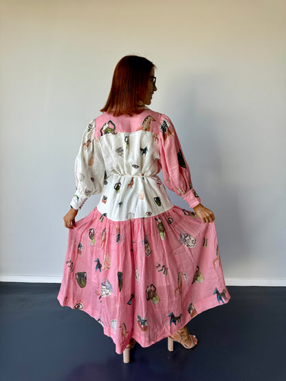 Alemais Cleo Patchwork Shirt Dress - Size 10